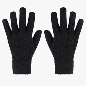 NWOT Amazon Black Knit Wool Touchscreen Finger Gloves OS
